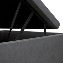 Cama Box Baú Solteiro 88x188x42cm Cinza com Pistão a Gás - 2