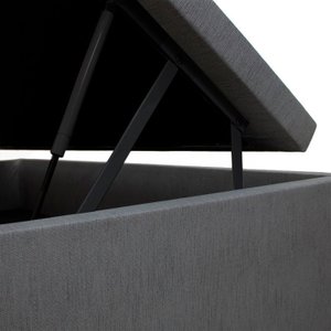 Cama Box Baú Solteiro 88x188x42cm Cinza com Pistão a Gás