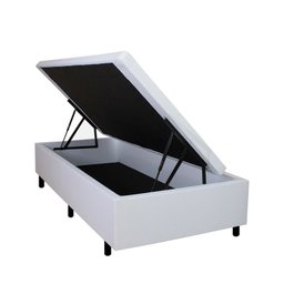 Cama Box Baú Solteiro 88x188x42cm Branco com Pistão a Gás - 2