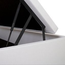 Cama Box Baú Solteiro 88x188x42cm Branco com Pistão a Gás - 6