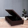 Cama Box Baú Solteiro 88x188x42cm Marrom com Pistão a Gás - 3