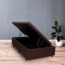 Ver imagem 3 de Cama Box Baú Solteiro 88x188x42cm Marrom com Pistão a Gás