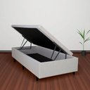 Ver imagem 3 de Cama Box Baú Solteiro 88x188x42cm Areia com Pistão a Gás