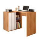 Ver imagem 3 de Escrivaninha Mesa Escritório com Start 1 Porta 140cm Freijó e Off White Bege