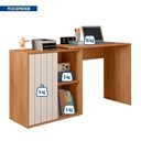 Ver imagem 7 de Escrivaninha Mesa Escritório com Start 1 Porta 140cm Freijó e Off White Bege