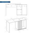 Ver imagem 4 de Escrivaninha Mesa Escritório com Start 1 Porta 140cm Freijó e Off White Bege