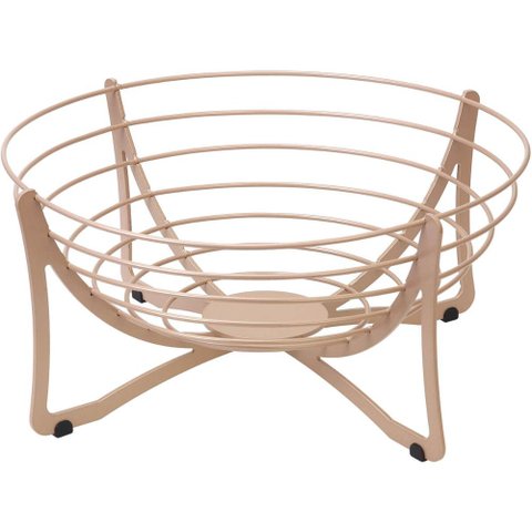 Fruteira de Mesa Gold Matte Aramada Redonda 34,5 Masutti Aço Carbono Hélice Organize Cesta de