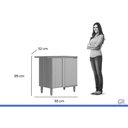 Ver imagem 3 de Gabinete Cozinha Modulado Balcão Bless Canto 1 Porta 93cm Jequitiba/Off Linea
