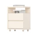 Ver imagem 6 de Mesa de Cabeceira Layla Gold 2 Gavetas Moderno Off White Casa 812