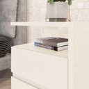 Ver imagem 5 de Mesa de Cabeceira Layla Gold 2 Gavetas Moderno Off White Casa 812