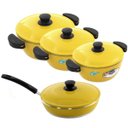 Ver imagem 1 de Kit 3 Panelas + Frigideira Gulê Alumínio 4 Peças Amarelo