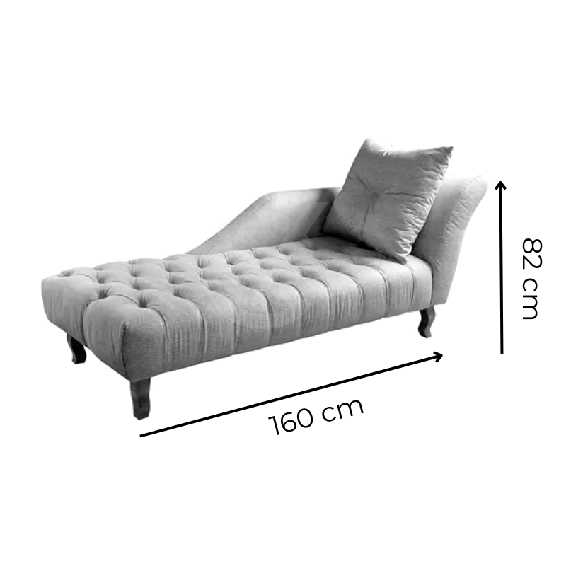 Divã Chesterfield Anna Recamier 160cm Via Encanto Bege lado Direito - 3