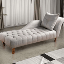 Ver imagem 2 de Divã Chesterfield Anna Recamier 160cm Via Encanto Bege lado Direito