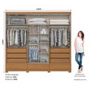 Ver imagem 4 de Guarda Roupa Casal 06 Portas 09 Gavetas Imperial D344 com Armário Multiuso Margarida Cinamomo - Henn