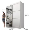 Ver imagem 4 de Guarda Roupa Casal 2 Portas 3 Gavetas com Espelho 100% Mdf Grécia