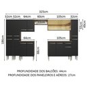 Ver imagem 4 de Armário de Cozinha Completa 325cm Rustic/Preto Emilly Madesa 04