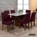 Ver imagem 1 de Kit 06 Capas de Cadeira Jantar Cozinha Lisa com Elástico:Vinho