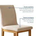 Ver imagem 7 de Conjunto Sala de Jantar 6 Lugares Retangular Tampo Vidro Base Madeira Maciça Mesa e Cadeiras Bella Marrom Cinamomo/Off White/Palha Veludo
