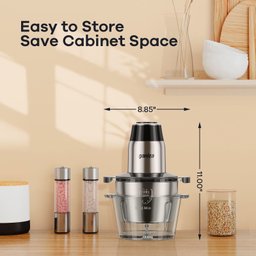 Processador de Alimentos Ganiza 450w, 2 Velocidades, Tigelas de Aço Inox e Vidro - 5