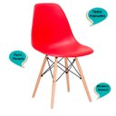 Ver imagem 6 de Kit 6 Cadeiras Charles Eames Eiffel Vermelho Polipropileno Cozinha Sala de Estar Jantar Mesa