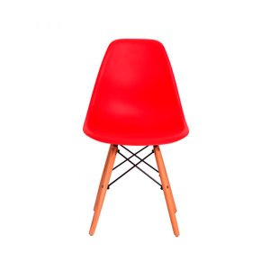 Kit 6 Cadeiras Charles Eames Eiffel Vermelho Polipropileno Cozinha Sala de Estar Jantar Mesa