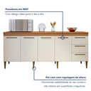 Ver imagem 5 de Balcão Atenas 4 Portas 3 Gavetas Kaiki Móveis - Nature/off