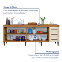 Ver imagem 4 de Balcão Atenas 4 Portas 3 Gavetas Kaiki Móveis - Nature/off