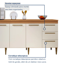 Ver imagem 6 de Balcão Atenas 4 Portas 3 Gavetas Kaiki Móveis - Nature/off