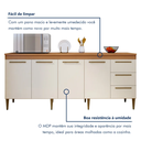 Ver imagem 2 de Balcão Atenas 4 Portas 3 Gavetas Kaiki Móveis - Nature/off