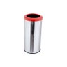 Lixeira Inox Aro Plástico 25 Litros Cesto De Lixo Reciclável - Laranja - 1