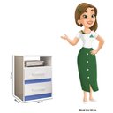 Ver imagem 3 de Mesa de Cabeceira Apolo 2 Gavetas Flex Branco/azul - Moval