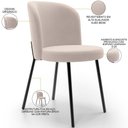 Ver imagem 7 de Kit 5 Cadeiras Sala de Jantar Estofada Gavi L02 Suede Bege