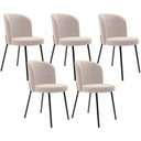 Ver imagem 1 de Kit 5 Cadeiras Sala de Jantar Estofada Gavi L02 Suede Bege