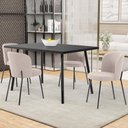 Ver imagem 6 de Kit 5 Cadeiras Sala de Jantar Estofada Gavi L02 Suede Bege