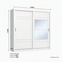 Ver imagem 3 de Guarda Roupas Juvenil 2 Portas Deslizantes com Espelho Sandy Branco