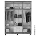 Ver imagem 5 de Guarda Roupa Casal Modena com Espelho 6 Portas Cômoda Cannes 5 Gavetas e Armário Multiuso Recife Mal