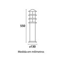 Ver imagem 2 de Poste Balizador para Jardim Oriental Preto Fosco 1E27 55cm