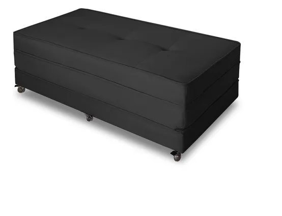 Puff Cama Multiuso Casal Com Rodízios  Preto - 1