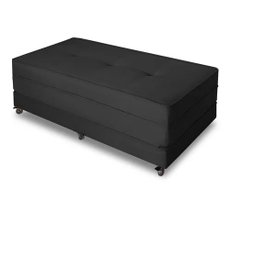 Puff Cama Multiuso Casal Com Rodízios  Preto - 1