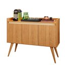 Ver imagem 2 de Aparador Buffet 3 Portas com Pés Bar Veneza Delux Retrô 90cm Nature/off White – Jlar Móveis