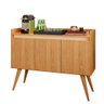 Aparador Buffet 3 Portas com Pés Bar Veneza Delux Retrô 90cm Nature/off White – Jlar Móveis - 2