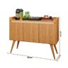 Aparador Buffet 3 Portas com Pés Bar Veneza Delux Retrô 90cm Nature/off White – Jlar Móveis - 4