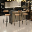 Ver imagem 2 de Banqueta Alta Bar Cozinha Sala De Jantar Estrutura Em Aço Milão L02 Bouclê Mostarda - Lyam Decor