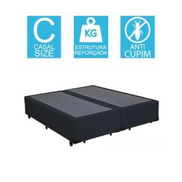 Base Cama Box Bipartido Casal Corino Preto 40x138x188 - 2