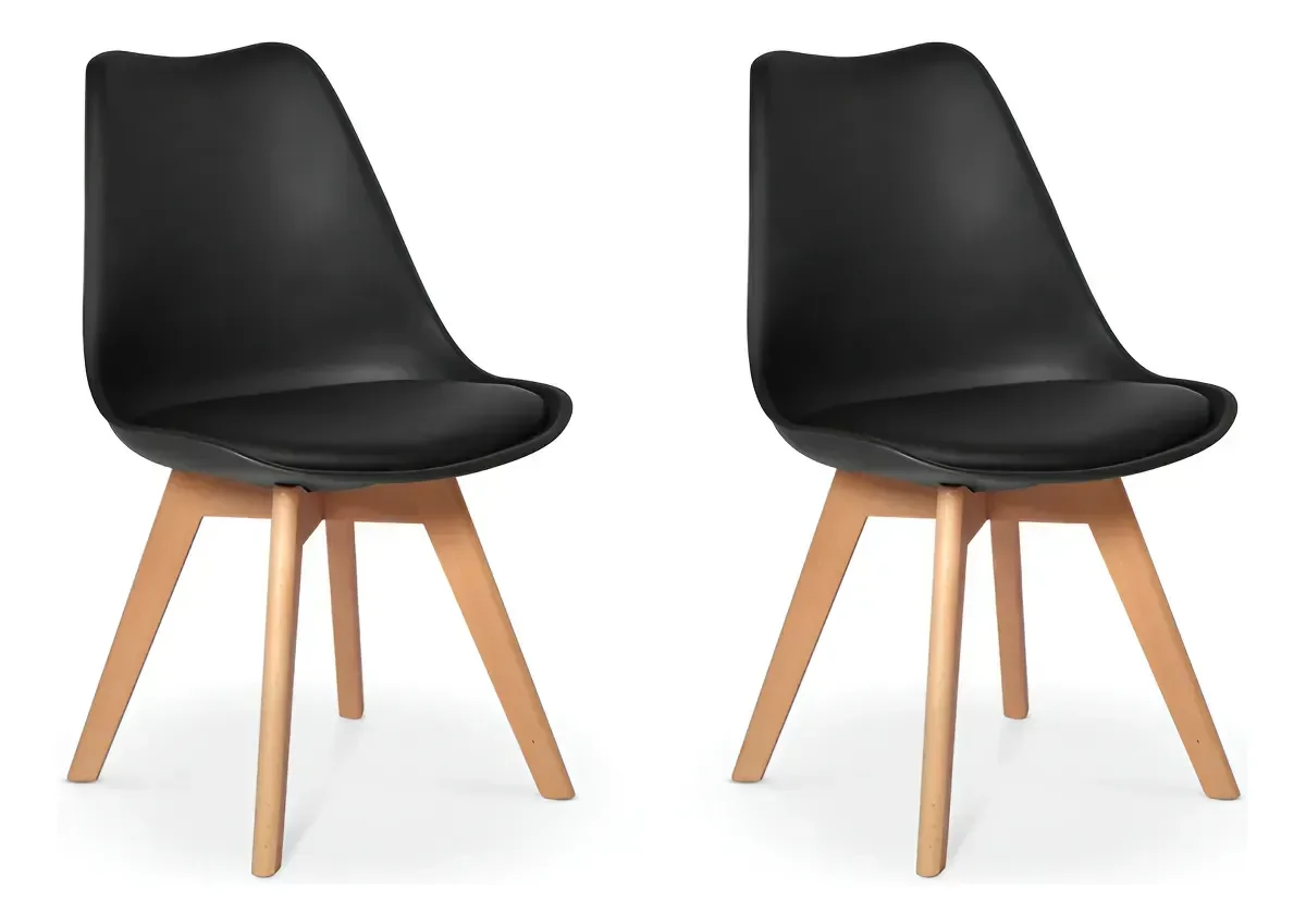 Ver imagem 1 de Cadeira 136s Saarinen Wood Preta Kit 2 Uni