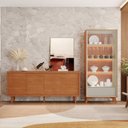 Ver imagem 1 de Conjunto Cristaleira 2 Portas de Vidro com Buffet 4 Portas Delux 100% MDF Prime