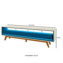 Ver imagem 2 de Rack para Tv até 85 Polegadas Requinte 3 Gavetas 100% Mdf com Pés e Led Off White/azul Royal - Geliu