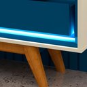 Ver imagem 5 de Rack para Tv até 85 Polegadas Requinte 3 Gavetas 100% Mdf com Pés e Led Off White/azul Royal - Geliu