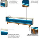 Ver imagem 6 de Rack para Tv até 85 Polegadas Requinte 3 Gavetas 100% Mdf com Pés e Led Off White/azul Royal - Geliu