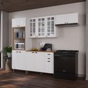 Ver imagem 1 de Cozinha Modulada 4 Peças Bari em MDF com Vidro Branco